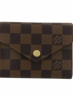 ルイヴィトン LOUIS VUITTON 三つ折り財布 ダミエ・エベヌ ポルトフォイユ・ヴィクトリーヌ N41659