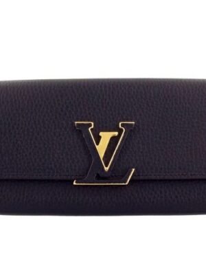 ルイヴィトン 長財布 CUIR TAURILLON ポルト フォイユ・カプシーヌ ブラック LOUIS VUITTON M61248 ノワール
